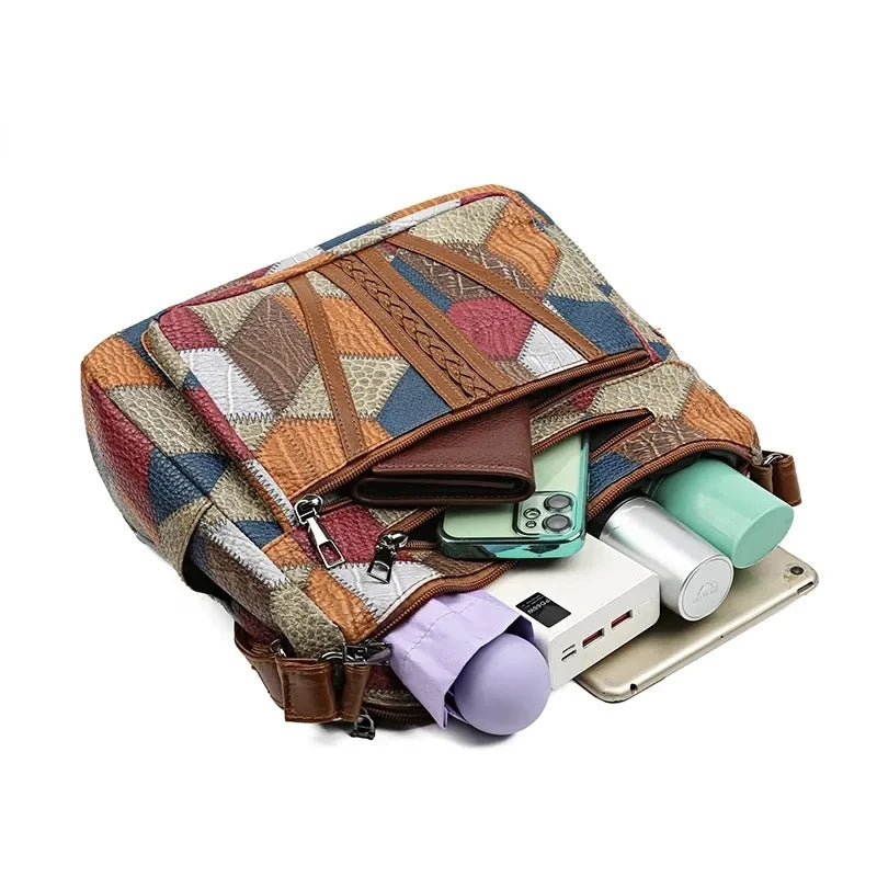 Sac bandoulière vintage élégant pour femmes, sac à main tendance, sac épaule à plusieurs poches, sac bandoulière rétro polyvalent pour un usage quotidien