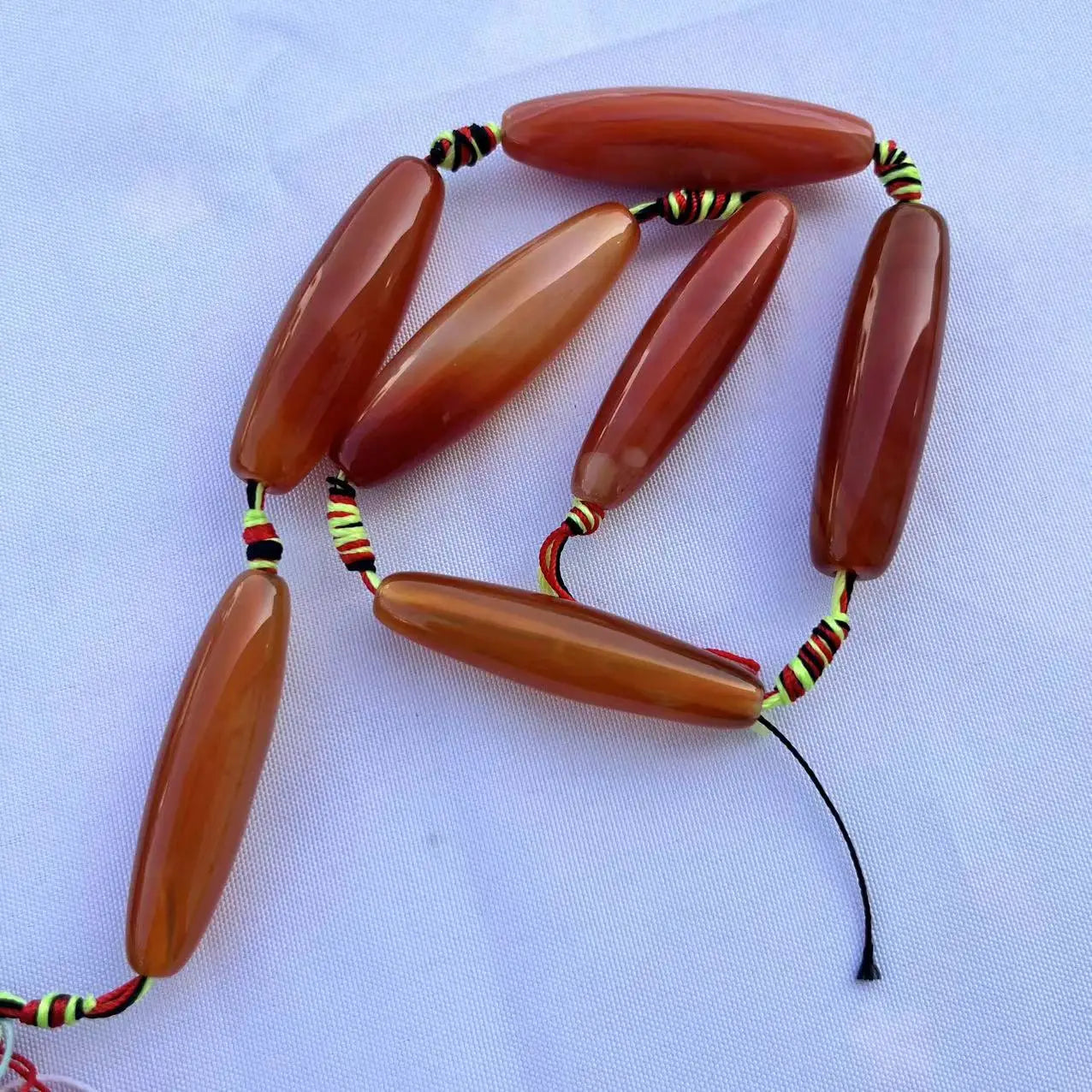 Perles en agate de forme riz naturelles pour la création de bijoux de style européen en gros, vente à l'unité