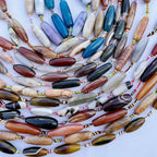 Perles en agate de forme riz naturelles pour la création de bijoux de style européen en gros, vente à l'unité