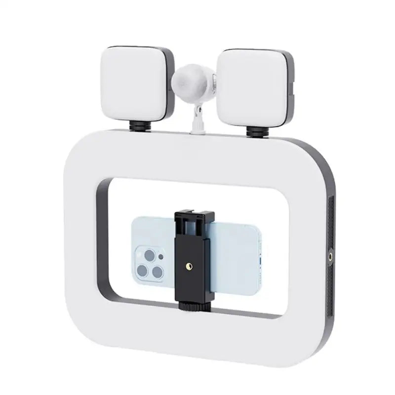 Anneau lumineux LED pour créateurs de vidéos, lumière selfie 5600K, support vidéo pour smartphone, stabilisateur de téléphone pour tournage avec Bluetooth
