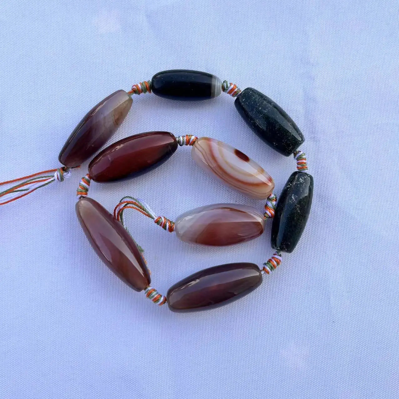 Perles en agate de forme riz naturelles pour la création de bijoux de style européen en gros, vente à l'unité