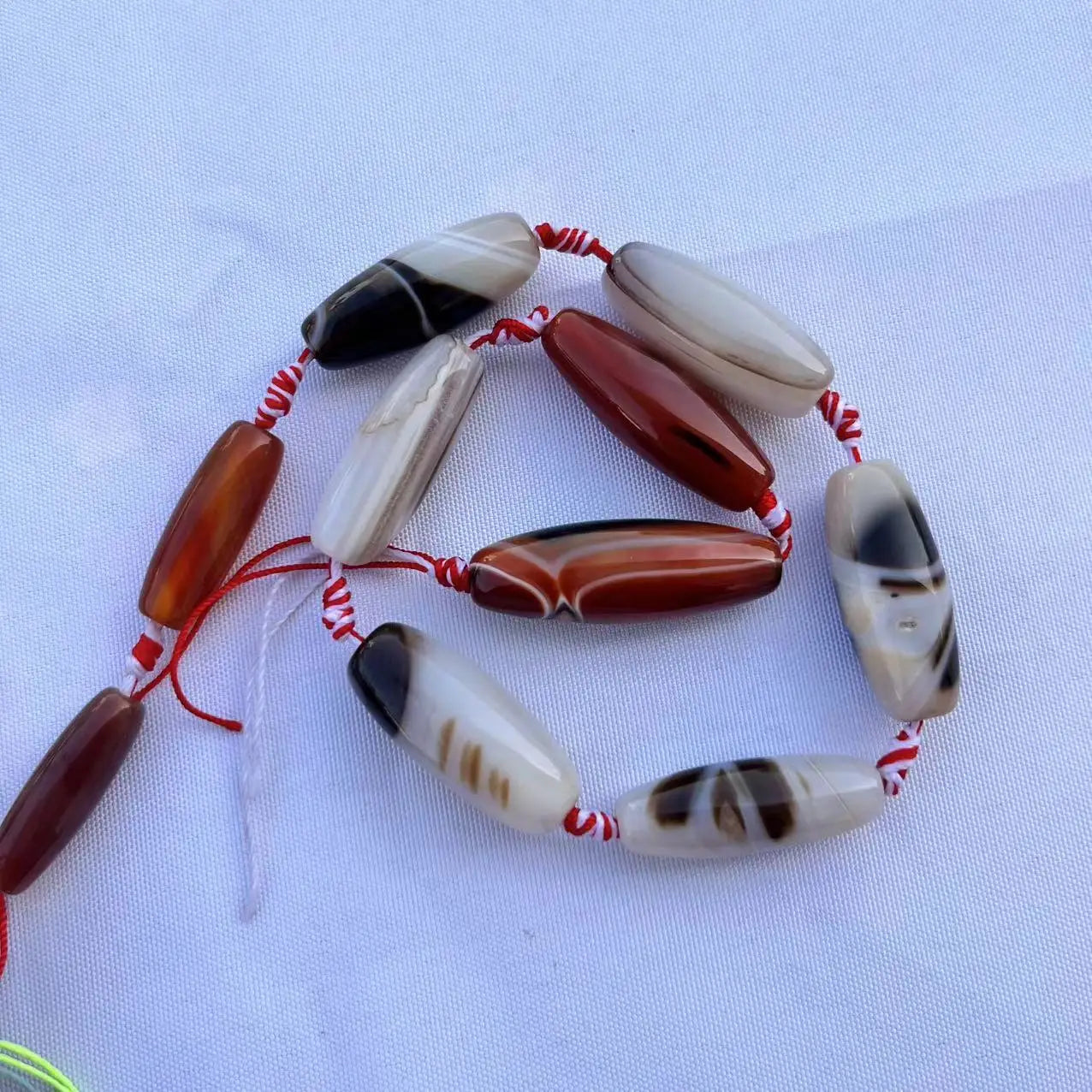 Perles en agate de forme riz naturelles pour la création de bijoux de style européen en gros, vente à l'unité
