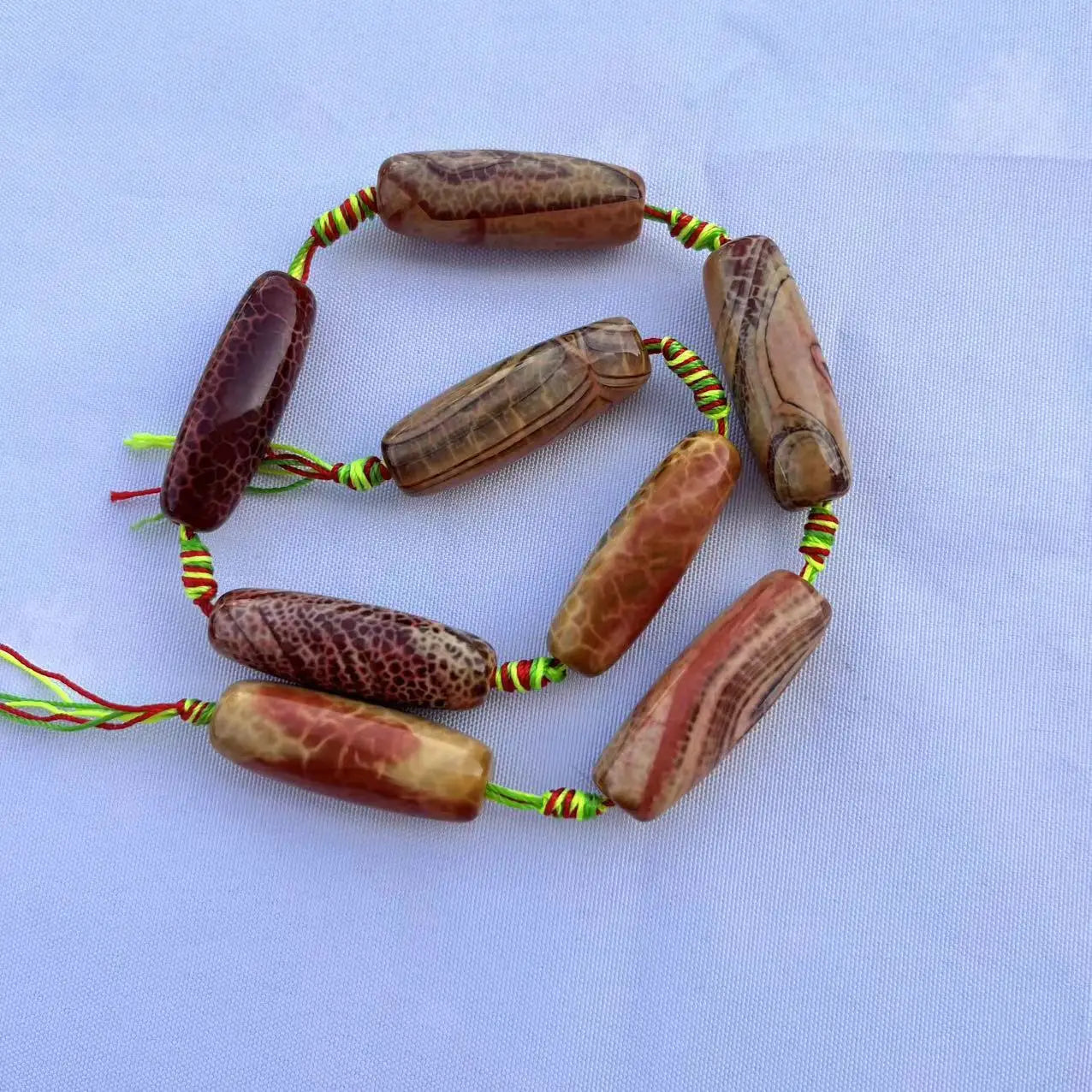 Perles en agate de forme riz naturelles pour la création de bijoux de style européen en gros, vente à l'unité