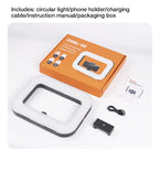 Anneau lumineux LED pour créateurs de vidéos, lumière selfie 5600K, support vidéo pour smartphone, stabilisateur de téléphone pour tournage avec Bluetooth