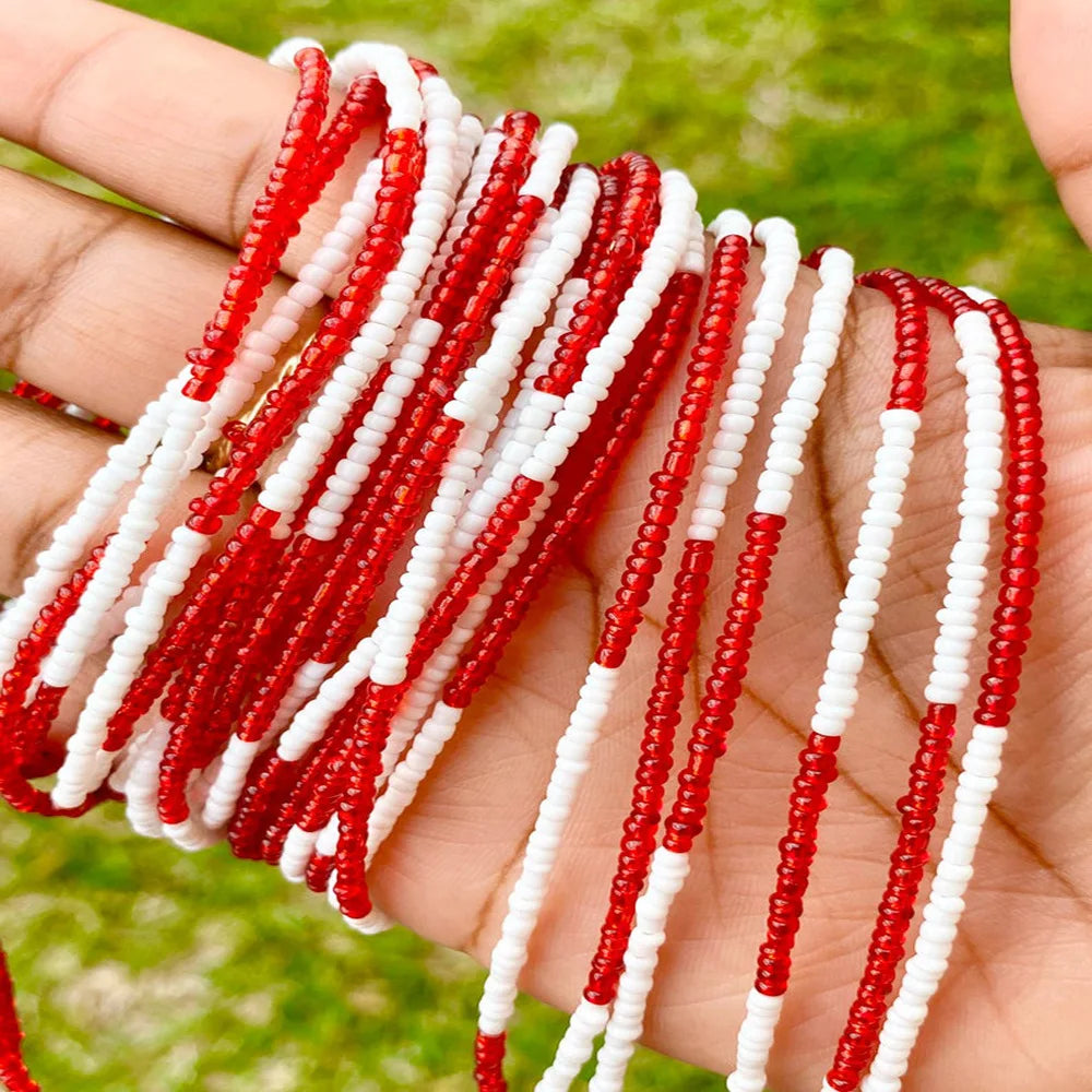 Chaîne de ventre élastique colorée,personalisable, chaîne de ventre africaine, perles de taille, chaîne corporelle pour femmes et filles, bijoux d'été bohème, accessoires de mode