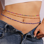 Aihua 1 pièce Nouvelle Chaîne de taille de plage d'été bohème avec perles pour femmes, bijoux de corps esthétiques sexy pour bikini