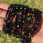Chaîne de ventre élastique colorée,personalisable, chaîne de ventre africaine, perles de taille, chaîne corporelle pour femmes et filles, bijoux d'été bohème, accessoires de mode