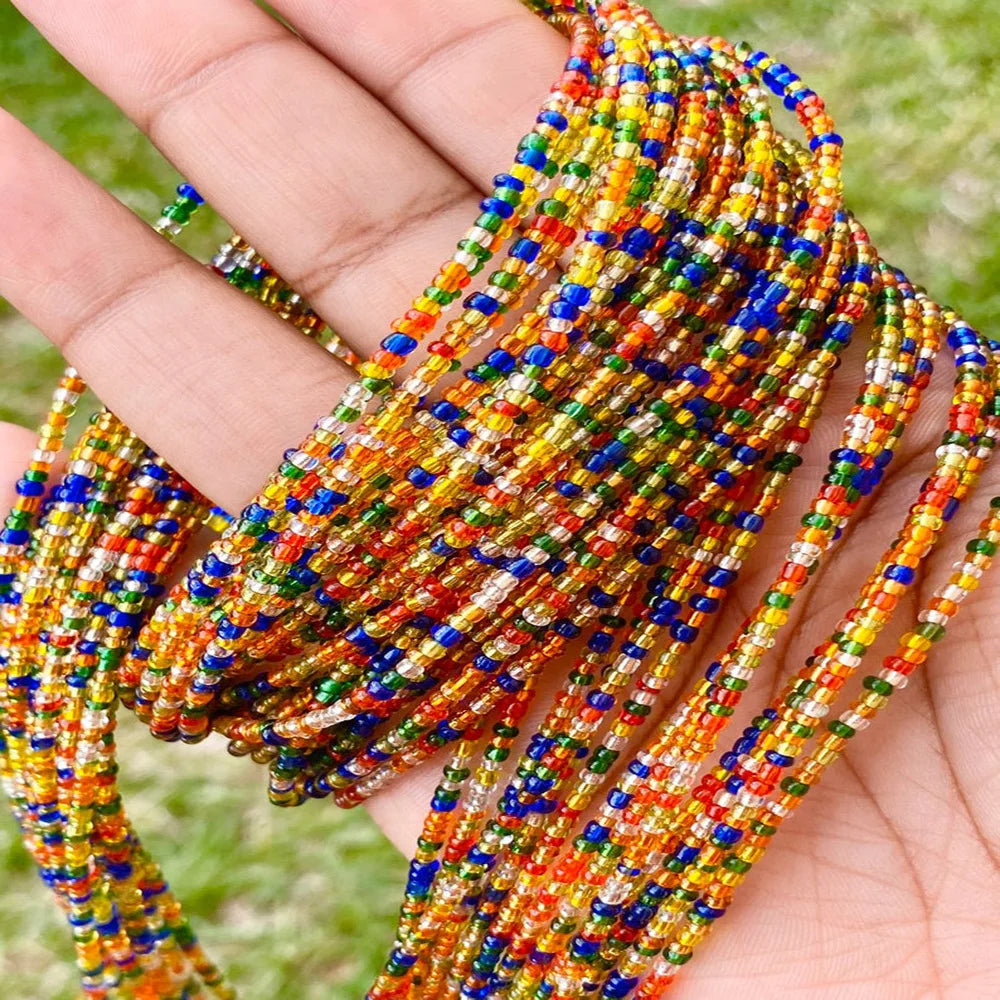Chaîne de ventre élastique colorée,personalisable, chaîne de ventre africaine, perles de taille, chaîne corporelle pour femmes et filles, bijoux d'été bohème, accessoires de mode