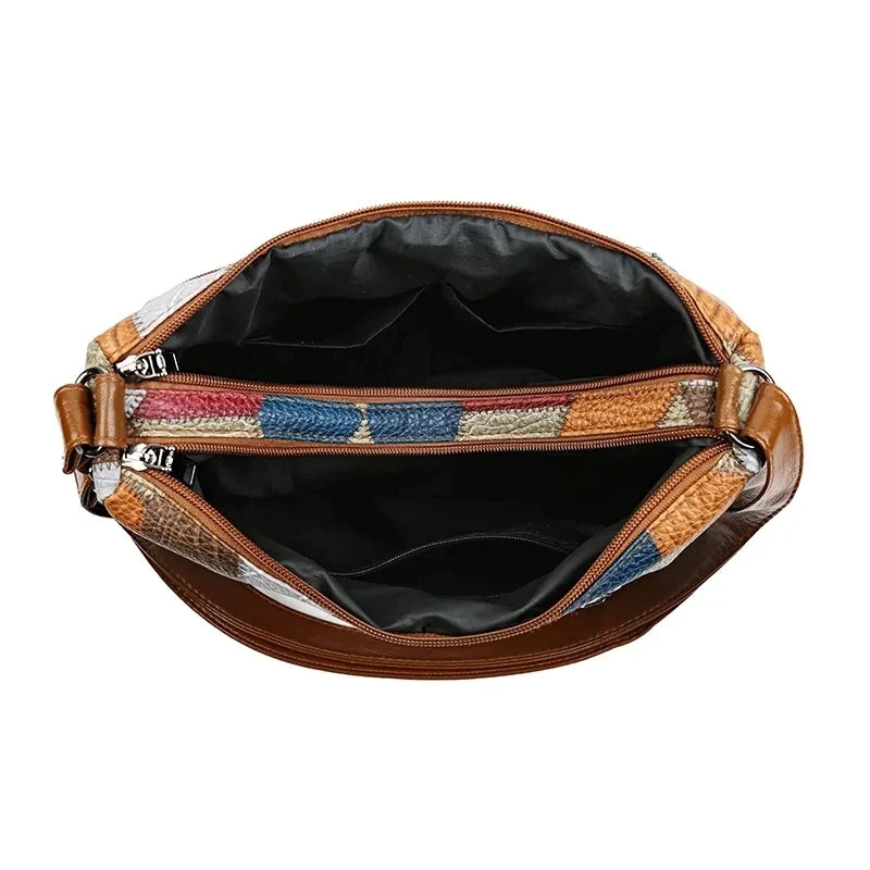 Sac bandoulière vintage élégant pour femmes, sac à main tendance, sac épaule à plusieurs poches, sac bandoulière rétro polyvalent pour un usage quotidien