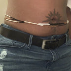 Chaîne de ventre élastique colorée,personalisable, chaîne de ventre africaine, perles de taille, chaîne corporelle pour femmes et filles, bijoux d'été bohème, accessoires de mode