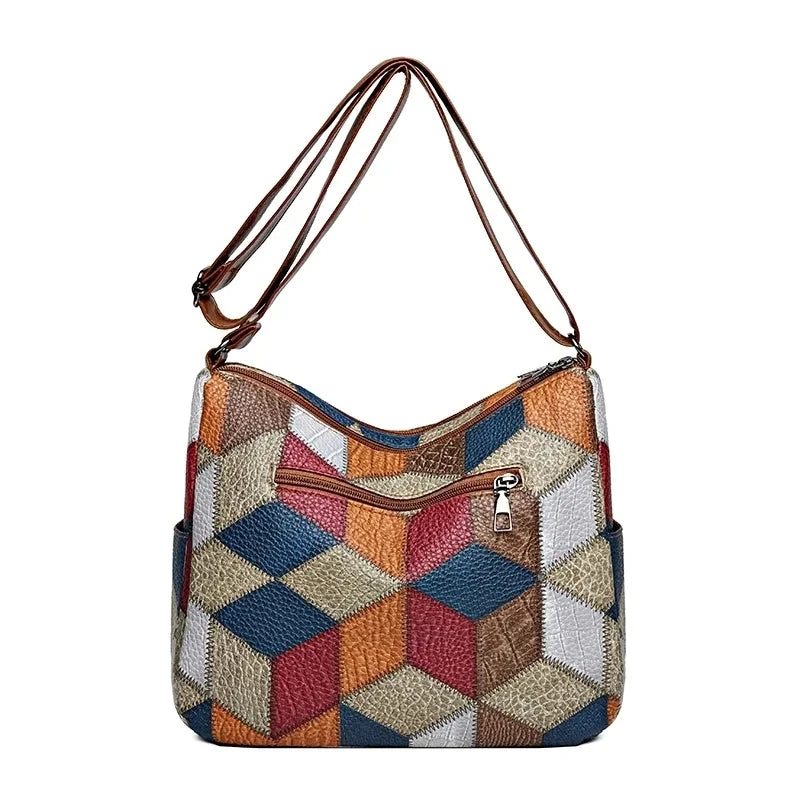Sac bandoulière vintage élégant pour femmes, sac à main tendance, sac épaule à plusieurs poches, sac bandoulière rétro polyvalent pour un usage quotidien