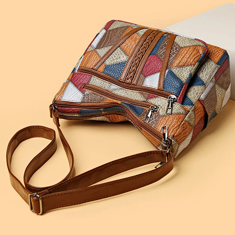 Sac bandoulière vintage élégant pour femmes, sac à main tendance, sac épaule à plusieurs poches, sac bandoulière rétro polyvalent pour un usage quotidien