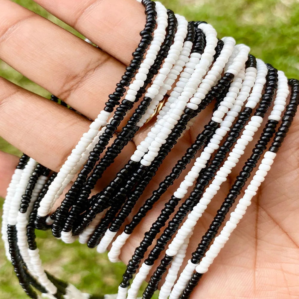 Chaîne de ventre élastique colorée,personalisable, chaîne de ventre africaine, perles de taille, chaîne corporelle pour femmes et filles, bijoux d'été bohème, accessoires de mode